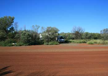 Roadsite camp near Alice Springs